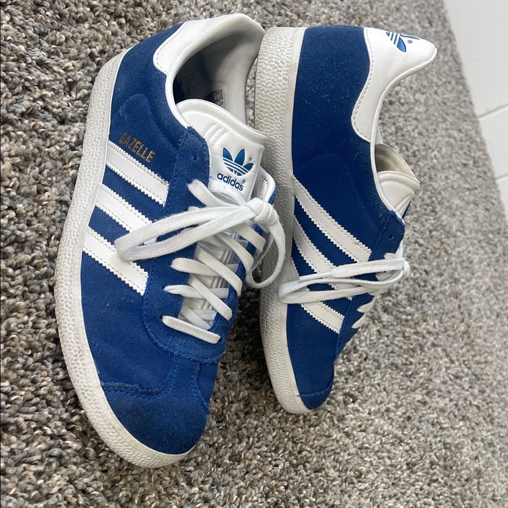 Adidas Gazelle Suede Sneakers in Blue and White